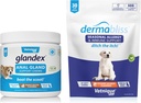 Vetnique Labs Dermabliss Allergy Chews 30 Ct e Glandex Anal Gland Support Mastiga 60 Ct Bundle Dog Vitaminas & Suplementos, Anal Gland Dog Doces com Probióticos, Dog Allergies Tratamento da pele Mastigação suave