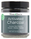 Viva Doria Virgin Ativado Carvão em Pó, Casca de coco Derived, Grau de Alimentos, 1,5 Oz frasco de vidro