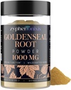 Goldenseal Raiz Pó Orgânico 1000 mg - Goldenseal Pó Suplemento para Imune & Gut, Puro & Natural Herbal Goldenseal Suplemento, Gluten Free - 60 Servings (1 garrafa)
