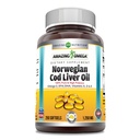 Incrível Omega Norueguês Bacalhau Óleo de fígado 1250 Mg Softgels Suplemento □ Omega-3, EPA, DHA, Vitamina A, Vitamina D & Vitamina E (Orange □ 250 Contagem)