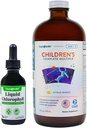 LIQUIDHEALTH Líquido Clorofila Drops & Children's Complete Multiple Daily Multivitamin Bundle for Kids - Desodorizador interno, parar de respirar ruim, reduzir odor corporal, suporte imunológico - Made in USA, Non-GMO