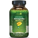 Irwin Naturals Força Extra Ashwagandha Mente & Corpo Adaptogenic Herbs Suporta resposta ao estresse, humor, desempenho mental e físico com Cordyceps, açafrão, bioperine e mais - 60 líquidos Softgels