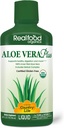 Country Life Realfood Organics Liquid Aloe Vera Plus - Suporta Sistema Digestivo de Saúde e Imune - com Slippery Elm, Ginger, Açafrão, hortelã - orgânico ATIVAloe, Processo Qmatrix - 32 onças