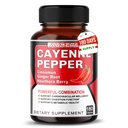 Cápsulas de Pimenta Cayenne - Ultra Complexo com Canela, Ginger, Cardamomo, Hawthorn Berry - Suporte Digestão, Circulação e Bem-Estar Geral (180 Contagem de 1))