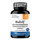 Sandhu's Zinc Supplement with Ionophores Ourcetin & Green Tea Extract for Superior Absorction and High Potentity; 800mg Cápsulas Vegetarianas 120 Count (Pack of 1); Suporte imunológico para homens e mulheres