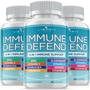 8 em 1 Apoio de Defesa Imune, Immunity Vitaminas Suplemento Booster com Zinc 50mg, Vitamina C Elderberry VIT D3 5000 UI, Curcumina e Ginger Açafrão, Echinacea - Alivio Alergia para Adultos