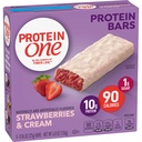 Proteína Um 90 Barras de Proteína Calórica, Morangos e Creme, Keto Friendly, 5 Ct, 4,8 oz