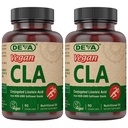 DEVA Vegan Vitaminas conjugado ácido linoleico (CLA), de óleo de girassol não-GMO, 90 cápsulas, 1-Pack