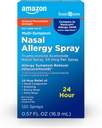 Cuidados Básicos Alergia 24 horas Spray nasal, Triamcinolona Acetonide 55 mcg por pulverização, Medicina da Alergia, Não Afogado, 0,57 fl oz (Pacote de 1)