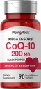 Piping Rock CoQ10 200mg Softgels .; 90 Conde , Suplemento para Mulheres e Homens , com Extrato de Pimenta Preto , Não-GMO, Gluten Free