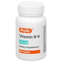 Rugby Vitamina B-6 Comprimidos - 100mg de vitamina B6 - Suplemento dietético - 100 Contagem