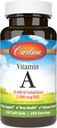 Carlson - Vitamina A solubilizada, 10000 UI (3000 mcg RAE), Solúvel em Água, Visão Saúde, 250 Softgels