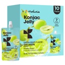Hethstia Konjac Geléia Verde Sabor de uva, 10 Pouches, Geleia de uva potável com péptidos de colágeno, 7 Kcal, Açúcar grátis, Sem glúten, Keto, Vegan, On-The-Go Chewy Light Snacks