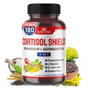 CORTISOL Shield 9-in-1 -Magnesium + Ashwagandha com Phosphatidylserina, L-Theanina, St. John's Wort, Rhodiola Rosea - Apoio ao relaxamento, equilíbrio hormonal - EUA Made (180 Count (Pack of 1))