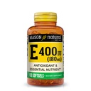 MASON NATURAL Vitamina E 180 mg (400 UI) - Antioxidante e Nutriente Essencial, Sistema Imune Saudável, Pele e Olhos, Suplemento Corpo inteiro, 100 Softgels