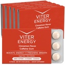 Viter Energia Gum cafeína 60mg Cafeína, B Vitaminas, Guaraná, Açúcar Livre. (Cinnamon, 12pcs, 6 Pack)