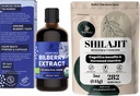 Pó de selva extrato de mirtilo selvagem orgânico para olhos Suplemento de mirtilo para olhos, Shilajit Pó para homens 10:1 Extrato Imune Suporte Suplemento de energia