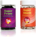 Fungimentos Suplementos de cogumelos, Pacote de Digestão/Imunidade, Super Prune 30 Count Gummies + Super Shield 60 Count Cápsulas