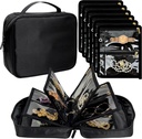 Caso organizador de jóias de viagem , Bolsas de jóias para viajar , Binder jóias com 24 Pcs Clear Zipper Velvet Pouches para brincos de armazenamento , Anéis , Colar , Pulseira , Relógio ( Preto )