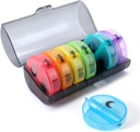Organizador de pílulas por semana 2 vezes por dia, caixa de pílulas de viagem 7 dias, AM PM Duas vezes por dia caixa de pílulas, Portable Daily Vitamina Organizers for Medication, Vitaminas, Óleo de peixe, Suplementos (Multi-Color)