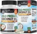 Cápsulas de óleo de coco 2000mg - Orgânico Puro Extra Virgin não refinado frio prensado MCT rico e não-GMO para unhas saudáveis da pele Suporte ao crescimento do cabelo Bloating Anti envelhecimento Digestão - 120ct (2 Mês de fornecimento)