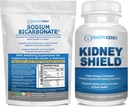 Bicarbonato de sódio orgânico Suplemento alcalina 1,5LBS + escudo renal 120 caps Suplemento renal para apoiar a função normal do rim