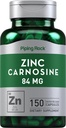 Piping Rock Zinc Carnosine Supplement . 84mg . 150 Cápsulas .. Não-GMO, Gluten Free