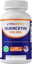 Vitamatic Quercetin 500 mg, 120 Cápsulas Vegetarianas (Não-GMO, Glúten Livre, Vegan) - Suportes Saúde Cardiovascular
