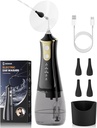 Kit de remoção de cera de ouvido elétrica, limpador de cera de ouvido com 4 modos de pressão de água, kit de limpeza de ouvido mais seguro e sistema de irrigação de ouvido mais eficaz, ferramenta de remoção de cera de ouvido com 4 bicos (preto)