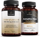 Premium Geranilgeraniol Plus Annatto Max DeltaGold – para saúde do coração, envelhecimento saudável, suporte imunológico e bem-estar geral – Geranilgeraniol 60 Cápsulas – Annatto Max 60 Cápsulas