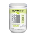 NutraBio BCAA 5000 Pó - Aminoácidos de cadeia ramificada fermentado para o crescimento muscular e recuperação - sabores naturais, adoçantes, e coloração, Vegan, Sem glúten - sem sabor, 60 Servings