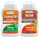 Melhor Naturals Extra Virgin Óleo de coco 1000 mg & HSH 1000 mg