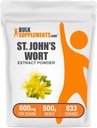 BulkSuplementos.com St. John's Wort Extract - St. Johns Wort Suplemento, Suplemento de ervas para o humor - Vegan & Gluten Grátis, 600mg por serviço, 500g (1.1 lbs) (Pacote de 1)