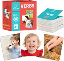 80 Verb Cards com vídeos de ação ?Bick Action Verb Flash Cards para Fonoaudiologia ? Verbs Flash Cards para Toddler Learning Cards Palavras de ação ?