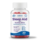 CalmCo Adult Sleep Aid Gummy Bites - Não-Habit formando apoio ao sono com 25mg de difenidramina, fácil de mastigar Nighttime Sleep Aid Gummies, promove melhor sono, e cair mais rápido, 20 Conde