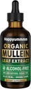 Mullein Drops para Pulmões Cleanse,Tintura de Extrato de Folha de Vegan Mullein com clorofila, Imune de apoio,Respiratório - 4 fl oz (120 ml)
