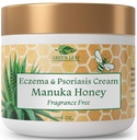 Green Leaf Naturals Manuka Honey Eczema Creme Hidratante Loção Fragrância grátis para alívio da Psoríase - Coceira, pele seca Pomada - Moisturizer calmante da pele - Corpo & Creme de rosto - Crianças & Adultos 4 onças