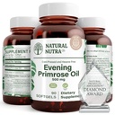 Natural Nutra Evening Primrose Oil Supplement from Fatty Acid, Nerve Health, Helps Reduc Skin Blemishes, Balance Body Secretions, Promove Heart Health, Skin Clarity, 500 mg, 90 Softgels