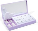 PORTO X POLISH Designer Semanal caixa de pílulas Organizador (AM/PM 2X Diário, Lilac) □ Compacto, elegante 7-Dia Suplemento Vitamina Caso □ Bonito portátil Mini viagem Medicina Transportador