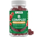 B Complex Gummies com vitamina C – Grande degustação 1 por dia Energia & Sistema Nervoso Suporte para Adultos – Vegan, Kosher, Não-GMO Vitamina B Complex Gummies com B12, B6, Niacin & Ácido Fólico – 70 Contagem