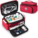 CURMIO Saco de armazenamento de medicina pequena vazio, Caixa de primeiros socorros da família, Organizador de frasco de pílulas para suprimentos médicos de emergência, vermelho (Bag Only, Pendente patente)