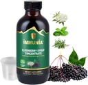 Immunia Elderberry Syrup ajuda a fortalecer o sistema imunológico. Concentra-te com flor de sabugueiro, tomilho e hortelã. Sem açúcar adicionado. Delicioso sabor. 24 dias / garrafa. (1-Pack)
