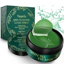 Tiepetly Sob Máscaras Olhos com Colágeno, Green Tea Eye Patches para círculos escuros e Puffiness, Hidratação, Anti rugas, 60 pcs