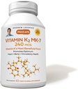 ANDREW LESSMAN Vitamina K2 MK7 240 mcg 60 Softgels - Essencial para a utilização saudável do cálcio, promove a saúde esquelética, cardíaca e arterial óptima. Sem aditivos. Pequeno fácil de engolir Softgels