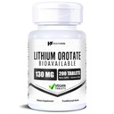HealthFare Lithium Orotate Supplement 130mg 200 Tablets vegetarianos Trace Minerais Trace de alta biodisponibilidade, suporte de memória, cérebro e não-GMO