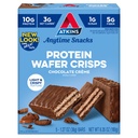 Atkins Chocolate Crème proteína Wafer Crisps, Sobremesa de proteína, 4g de carboidrato líquido, 1g de açúcar, Alta em fibra, Keto amigável, 5 contagem