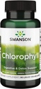 Swanson Chlorophyll - Alimentos Verdes Fórmula de apoio O processo de limpeza natural e desodorizante do corpo - Promove o apoio à saúde gut - (90 cápsulas de vegetais líquidos, 50mg cada)