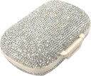 Bling Diamond Pill Organizer com 8 compartimentos, Dialy Travel Portable Pill Case Double Sided Rhinestone Pill Box para Vitamina / Cod Liver Oil Medicine Kit (Prata)