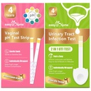 Easy@Home Faixas de teste de pH vaginal e kits de teste de ITU (8 Contagem): Infecção de levedura, BV, Testes de ITU para mulheres, Resultados Rápidos, 4 Infecção de trato urinário e 4 Testes de pH feminino
