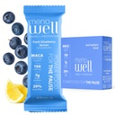 MenoWell Menopause Protein Bars for Women, Suporte de gerenciamento de peso, Limão de mirtilo fresco, 25% de fibra diária, Baseada em plantas, 7g de proteína, 1g de açúcar adicionado, 10 Count (Pack of 1)